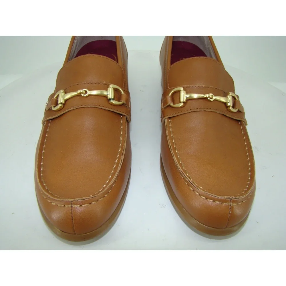 NEW MUNRO GRYFFIN WOMENS TAN LEATHER BIT LOAFERS SHOES SIZE 12M C122